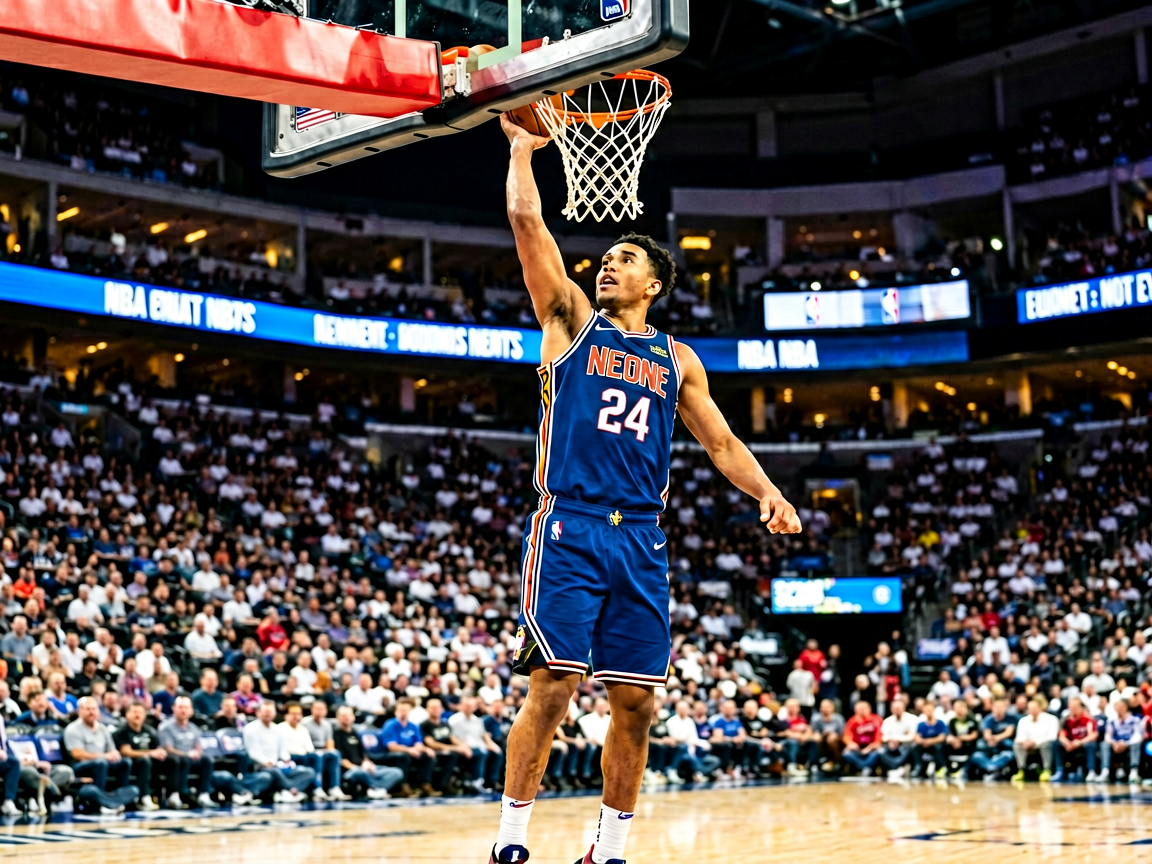 篮球赛事——NBA赛场上球员扣篮的精彩瞬间，体现篮球运动的动感与力量